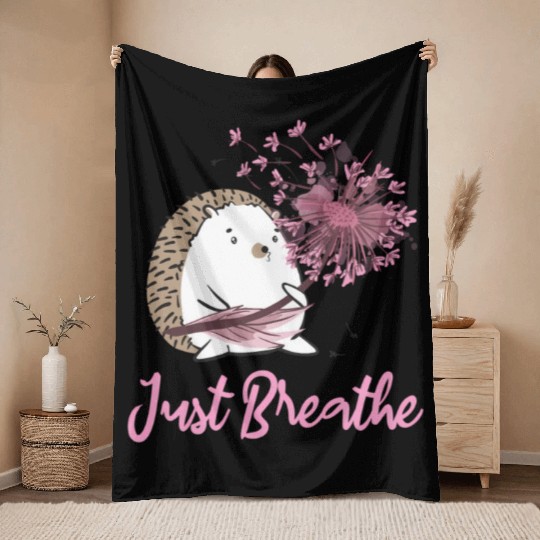 Just Breathe Dandelion Wildflower Botaal Nature Fl Throw Blankets