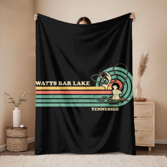 Summer Fishing Tennessee Watts Bar Lake Throw Blankets