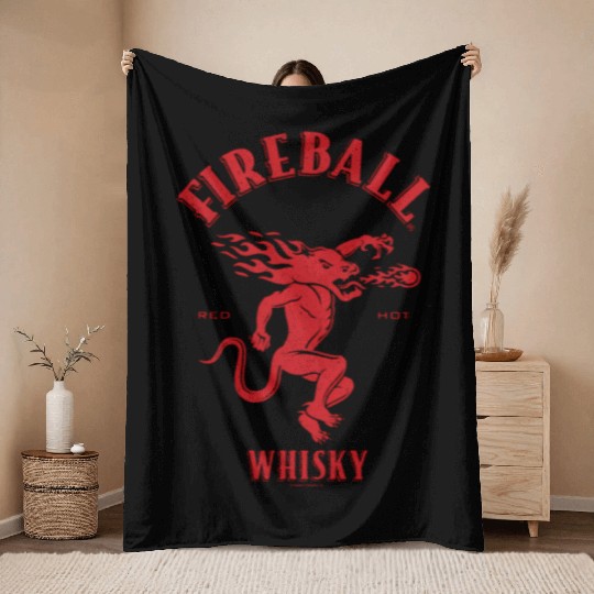 Fireball Whiy Red Hot Burns Like Hell V2 Throw Blankets