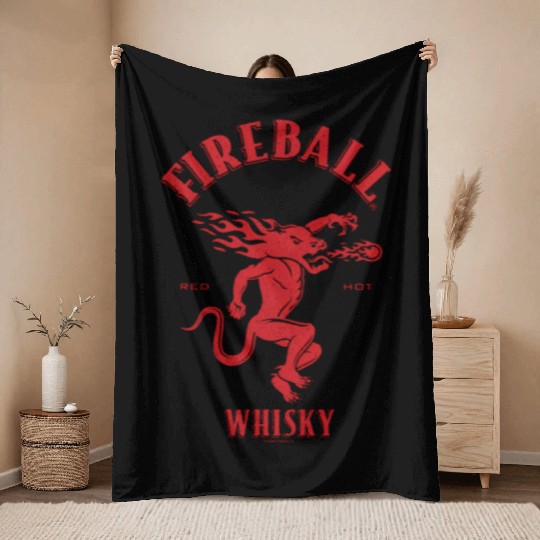 Fireball Whiy Red Hot Burns Like Hell V2 Throw Blankets