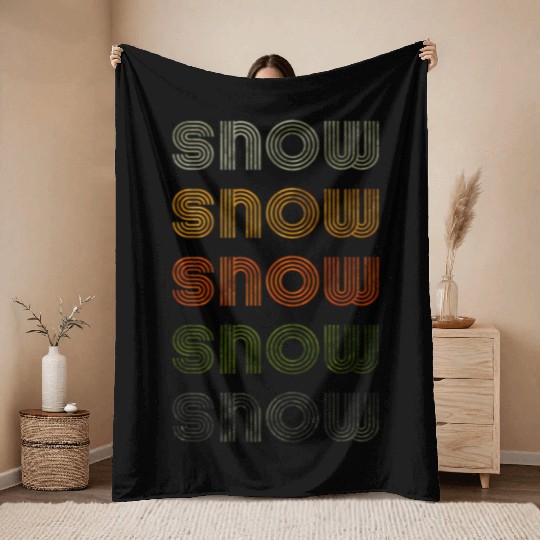 Love Heart Snow Grungevintage Style Black Snow Throw Blankets