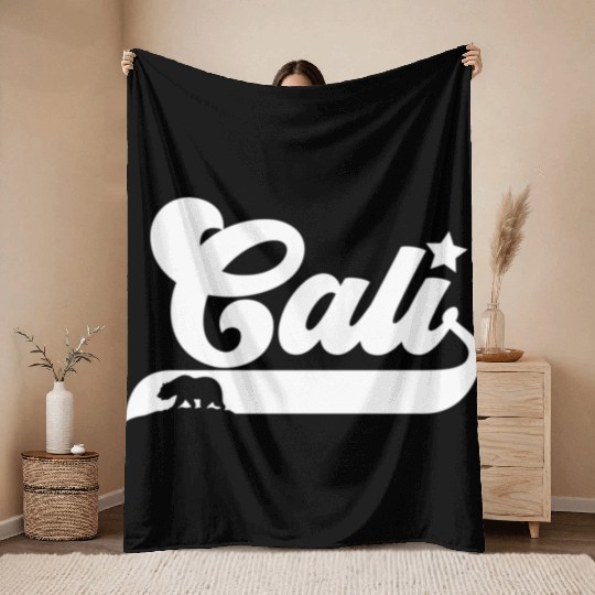 Cali California Bear Usa State Beauty Throw Blankets