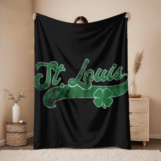 St Louis Shamrock St Patrick'S Day Saint Paddy'S Throw Blankets