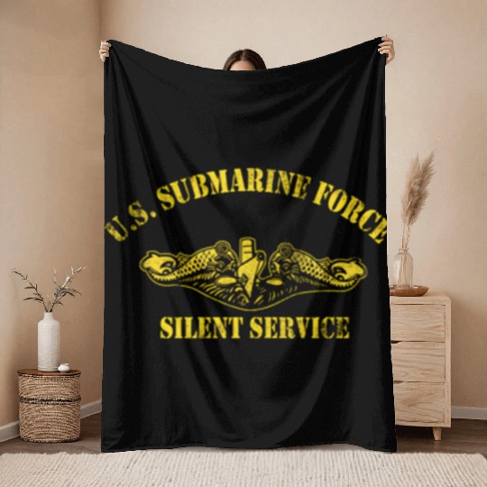 Us Submarine Force Silent Service Veteran Submarin Throw Blankets