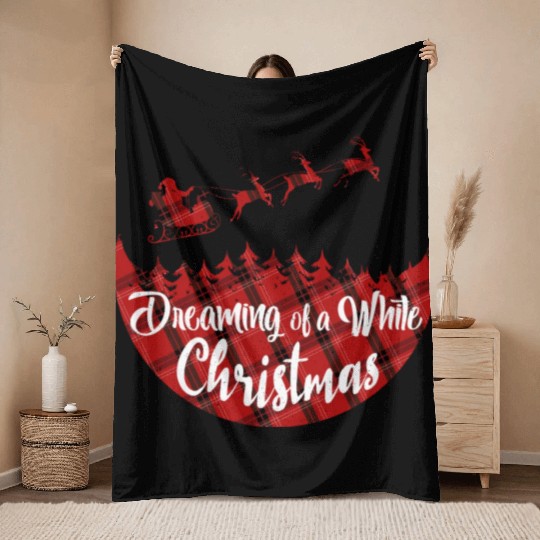 Dreaming of a White Christmas Throw Blankets