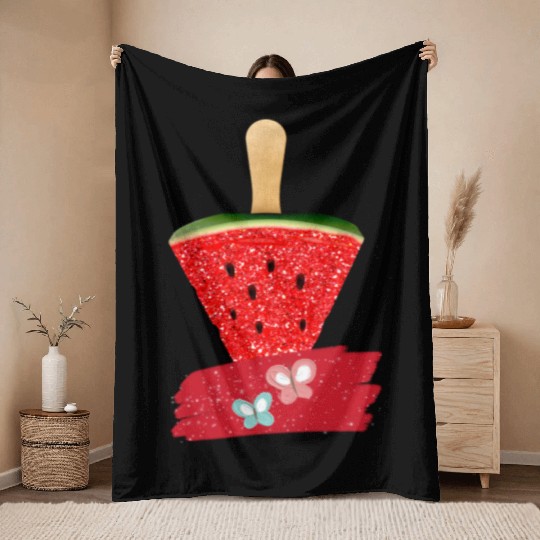 summer watermelon Throw Blankets