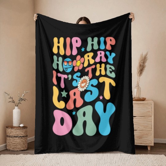 Last Day of School teacher Hello Summer Teacher Throw Blankets