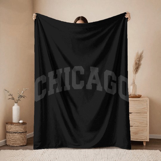 Chicago vintage Throw Blankets