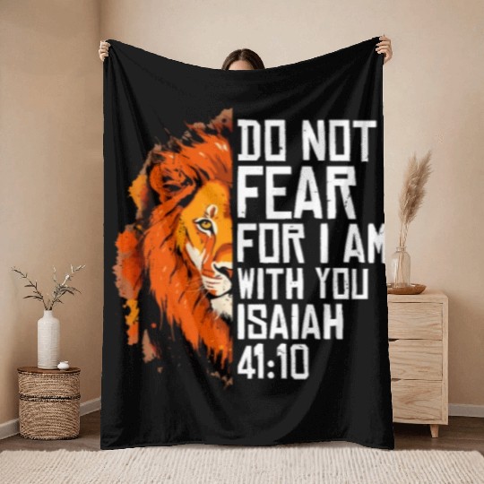 Christian Religious Bible Verse Sayings Lion Cute Throw Blankets