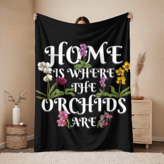 Orchid Flower Lover Women Florist Plants Lover Throw Blankets