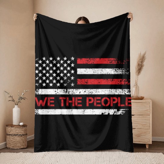 We the people 1776 Independence Day US Patriots Throw Blankets