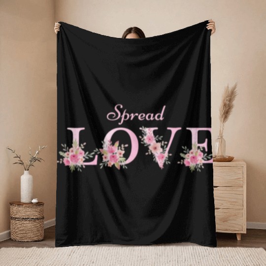 Spread Love Throw Blankets