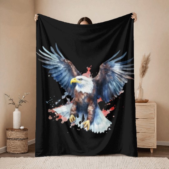Eagle 4Th July Independent Day Throw Blankets