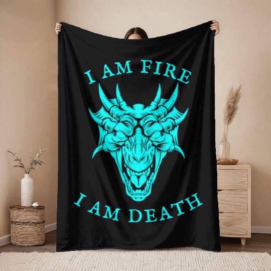 I Am Fire, I Am Death Throw Blankets