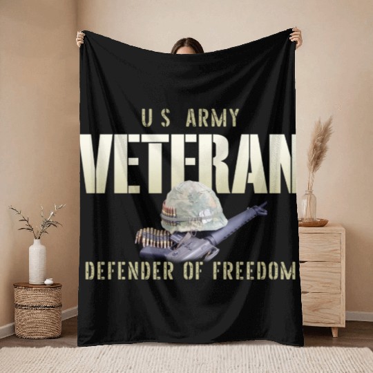 US Army Veteran: Defender of Freedom Throw Blankets