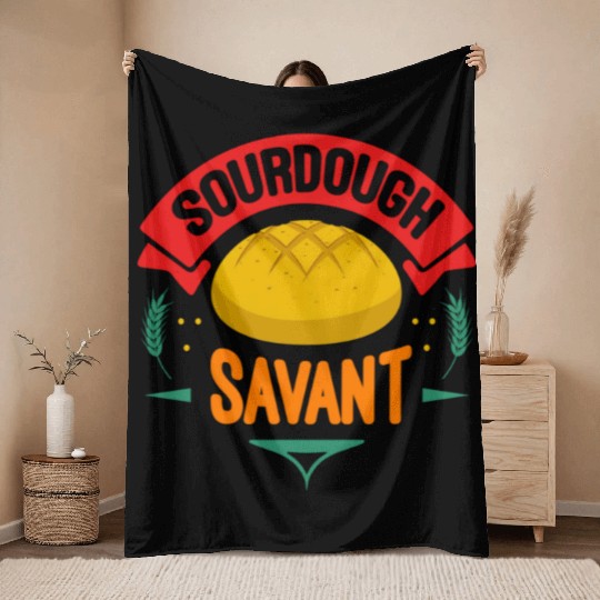 Sourdough Savant Bread Baker Throw Blankets