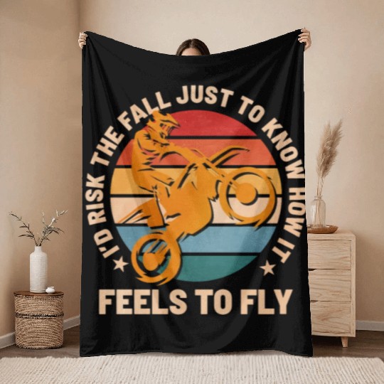Motocross Supercross How It Feel To Fly Spruch Throw Blankets