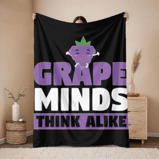 Grape Minds Think Alike Throw Blankets