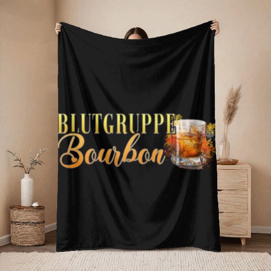 Blutgruppe Bourbon Cocktail Bartender Throw Blankets