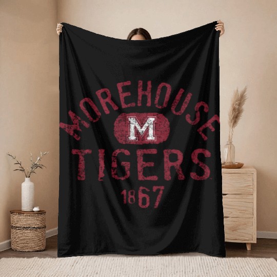 Morehouse Maroon Tigers Vintage 1867 Throw Blankets