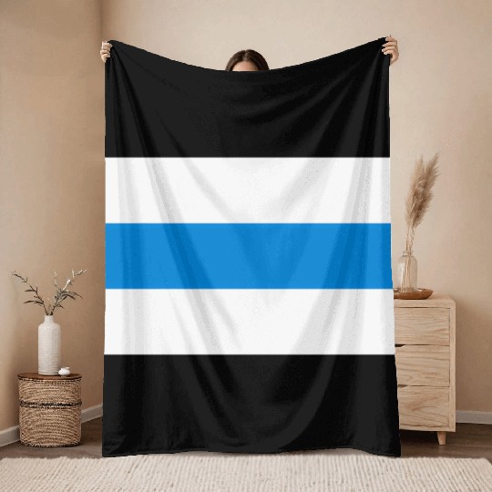 New Russia Flag White Blue White Throw Blankets