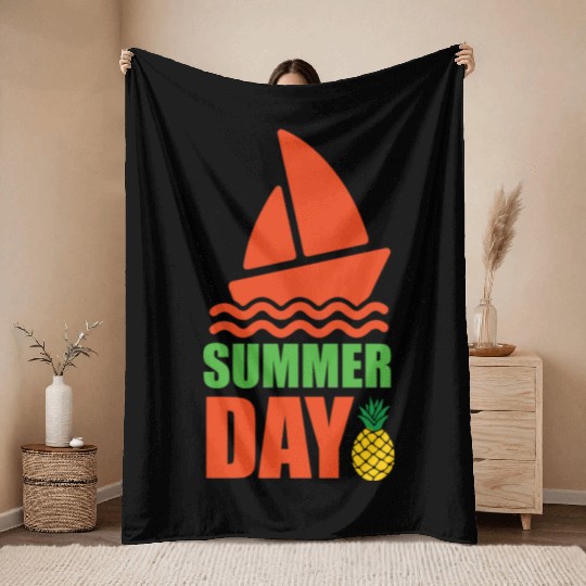 Sun-kissed vibes: embrace the summer day Throw Blankets