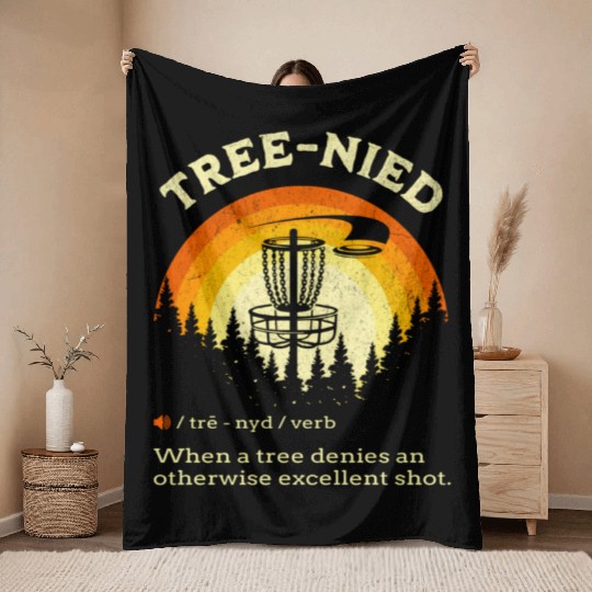 Disc Golf Stupid Tree Throw Blankets