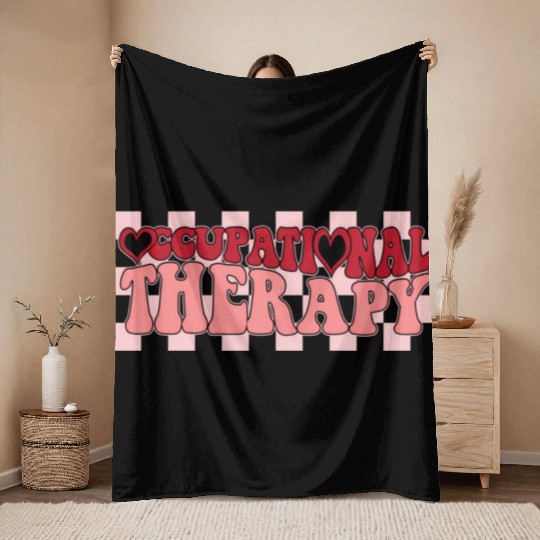 Groovy Occupational Therapy Therapist'S Day Throw Blankets