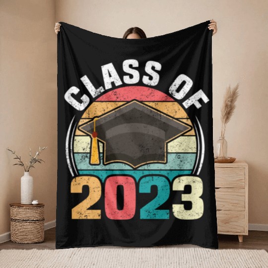 Senior Graduation Class Of 2023 Senior Throw Blankets