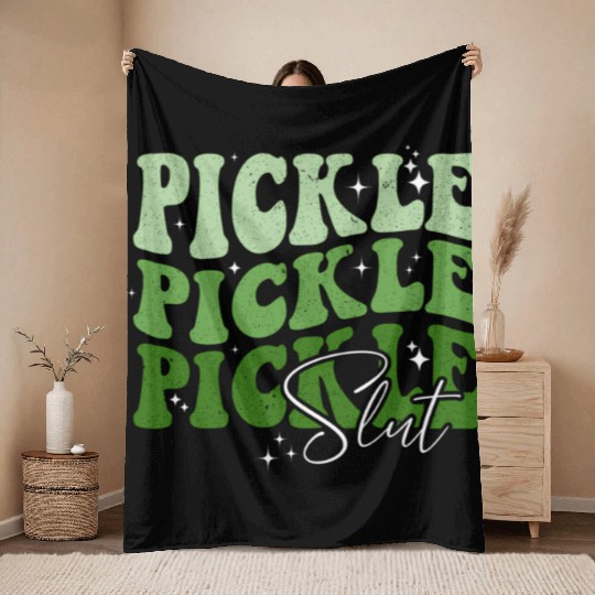 Pickle Slut Pickle Slut Who Loves Pickles Apaprel Throw Blankets