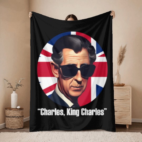 King Charles Iii Royal Coronation British Uk Throw Blankets
