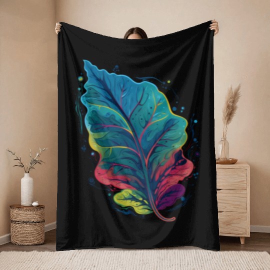 Colorful Leaf Autumn Fall Leaves Foliage Plant Throw Blankets