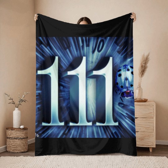 Aqua Charm: Lucky 1111 Ladybug Throw Blankets