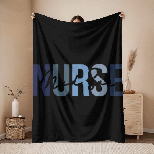 Retro Medical-Surgical Nurse Print For Nursing Stu Throw Blankets