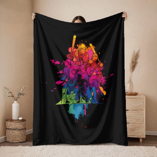 Baseball Catcher Pitcher Batter Tees For Youth Throw Blankets