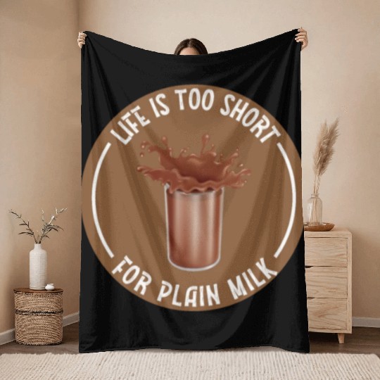 I Love Chocolate Milk Lover Funny Chocolate Milk Throw Blankets