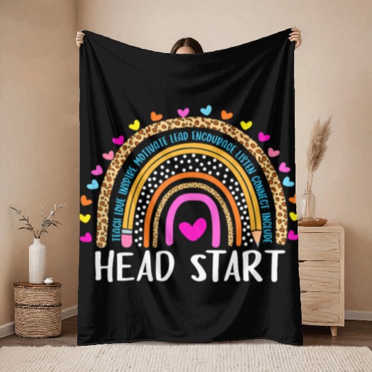 Back to School Head Start Squad Homeschool Throw Blankets