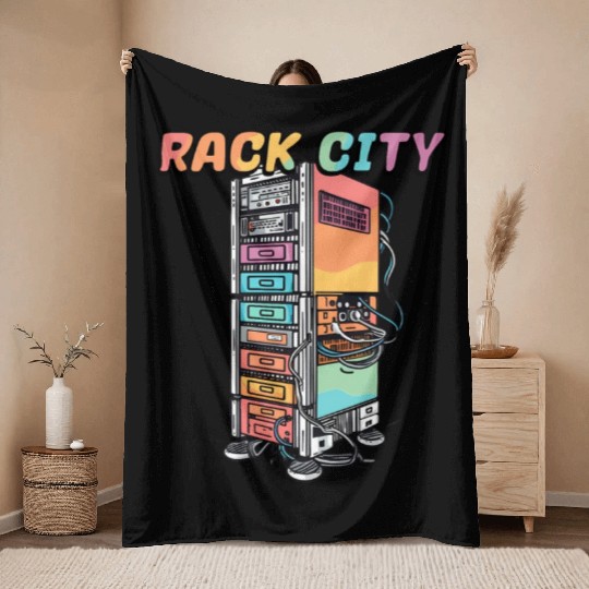 Rack City Network Server Rack Network Engineer Throw Blankets
