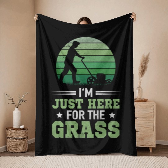 Lawn Mowing Mowing Landscaper Gardening Throw Blankets