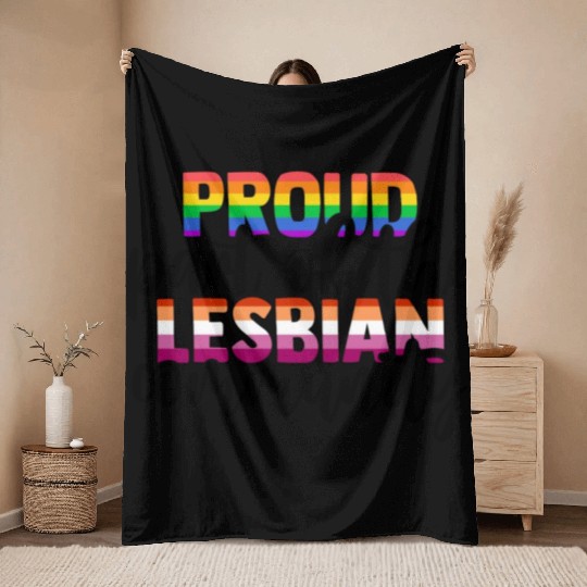Proud Part of the Lesbian Community Throw Blankets