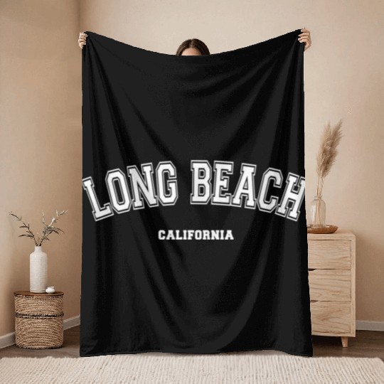 Long Beach Throw Blankets