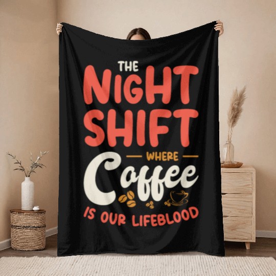 Night Shift Worker Graveyard Duty Throw Blankets