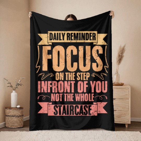 Daily Reminder Vintage Retro Affirmation A Throw Blankets