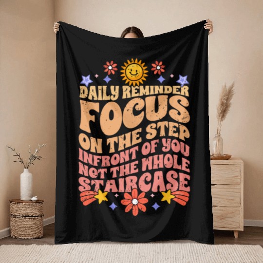 Groovy Daily Reminder Positive Affirmation Throw Blankets