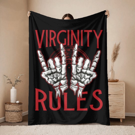 Virginity Rules Nerd Summer Camp Throw Blankets