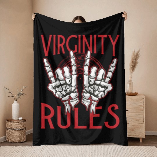 Virginity Rules Nerd Summer Camp Throw Blankets