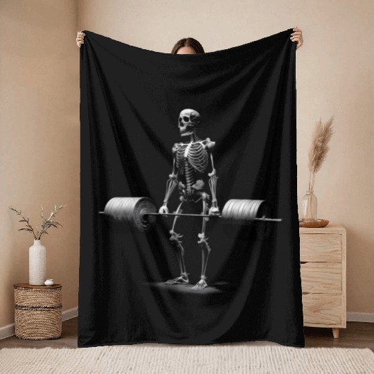 Powerlifting eleton Death Deadlift Bodybuilder Gym Throw Blankets