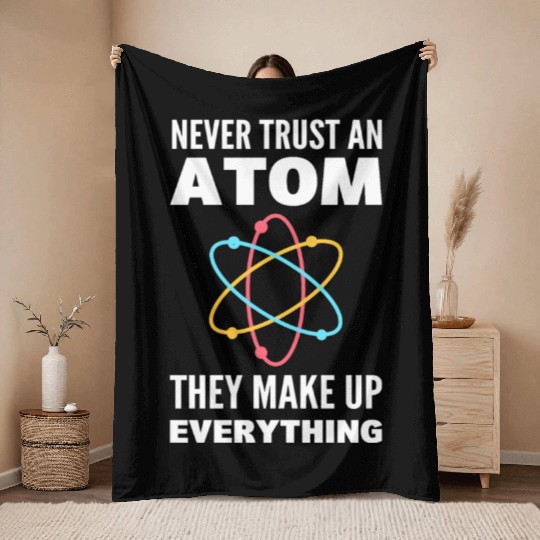 Funny Science Teacher Throw Blankets