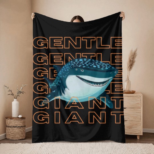 Whale Shark Throw Blankets