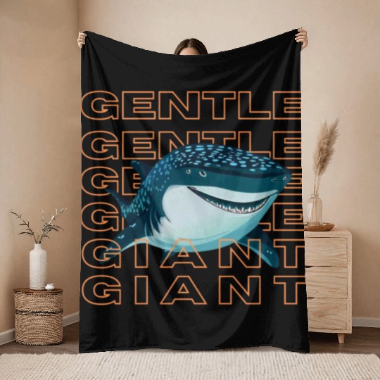 Whale Shark Throw Blankets